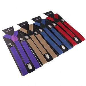 2, 5X100CM Color caramelo <span class=keywords><strong>hombre</strong></span> mujer Pantalones ajustables Y-back Suspender Brace elástico Clip-on cinturón ajustable <span class=keywords><strong>tirantes</strong></span> correas - Product Image 5