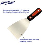Couteau à enduit industriel robuste de 3 pouces pour bricolage, lame en acier à haute teneur en carbone, manche ergonomique bicolore en plastique, pour murs