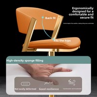 Tabouret de bar Donna réglable avec pédale, moderne, minimaliste, en métal, pivotant, capacité de charge de 300 kg, pour usage domestique, caisse, réception, hôtel, bar