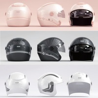 Demi-casques ouverts d'été avec visière transparente anti-rayures et pare-soleil