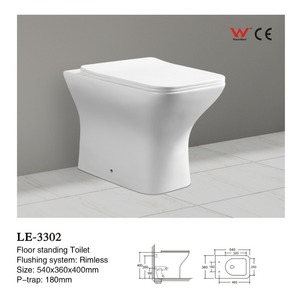 Inodoro con Tanque de Agua Oculto CR, Montado en la Pared, Cerámico, LE-3381, 560*360*400mm - Product Image 3