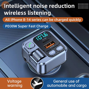 Xe <span class=keywords><strong>FM</strong></span> <span class=keywords><strong>Transmitter</strong></span> xe Bluetooth MP3 Máy nghe nhạc pd30w điện thoại di động sạc nhanh QC3.0 hiển thị kỹ thuật số xe sạc điện thoại - Product Image 4