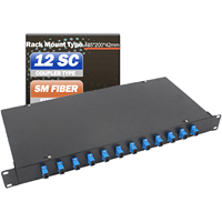 OEM ODF Panneau de brassage fibre optique 12 ports 2U 19 pouces SM SC/LC, Boîtier de raccordement fibre optique, Rail DIN, Inline, POE, IP, GSM, FTTH