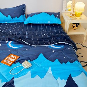 Coperta in tessuto di pesca leggera per singolo doppio consolatore con federe, <span class=keywords><strong>piumino</strong></span> sottile da letto per la casa - Product Image 3