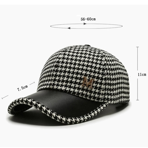 Màu Đen Nâu Houndstooth Bóng Chày Mũ Cho Nam Giới Phụ Nữ Retro Anh Phong Cách Sọc Sọc Mũ Mùa Hè Trucker Cap Gorras Hombre - Product Image 6
