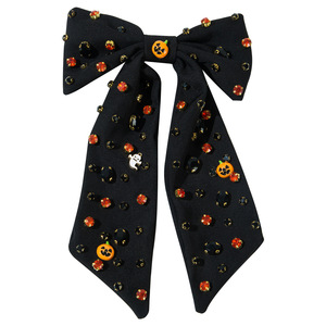 Nuova Molletta per Capelli di Halloween con Fiocco, Zucca e Fantasma tempestati di Diamanti, Accessorio Femminile per Capelli per Feste e Vacanze - Product Image 5