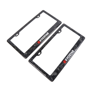 Kyostar Ready Stock Echt Gesmeed 100% Koolstofvezel Auto Kentekenplaat Frame Voor Ons Auto Tag 3K Geweven Bedekt