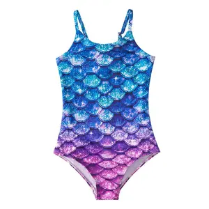 Hot Sale Cute Summer Children's Clothing Mermaid Print Baby Clothes Girls Bikini Romper Bathing Swimsuit