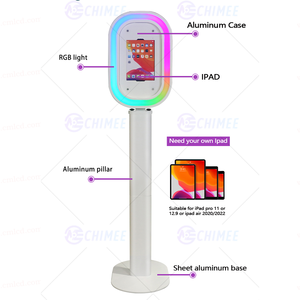 Machine <span class=keywords><strong>photobooth</strong></span> iPad Salsa ovale noir et blanc, kiosque <span class=keywords><strong>photobooth</strong></span> avec lumières LED RGB, cabine selfie avec valise de transport pour fête et <span class=keywords><strong>mariage</strong></span> - Product Image 4