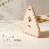 Support surélevé pour gamelles de chien et de chat, style nordique moderne, en bois massif, portable, antidérapant, pour petits animaux