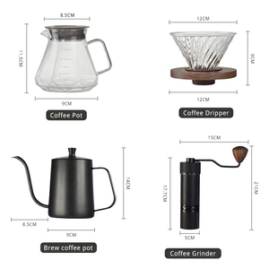 Nouveau verre de 600ml verser sur cafetière théières <span class=keywords><strong>carafe</strong></span> goutte à goutte cafetière goutteur verre gamme café serveur - Product Image 4