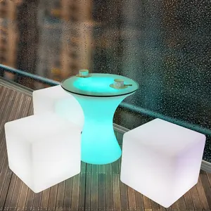 Licht Up Outdoor Plastic Tuinmeubelen Modus Out Deur Tafel En Stoel