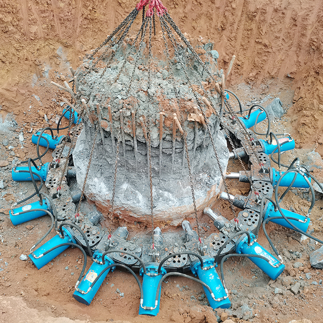 High Efficiency 10 Modules Concrete Pile Cutter air Compressor Mini Excavator Concrete Breaker for diameter 1000-1150mm