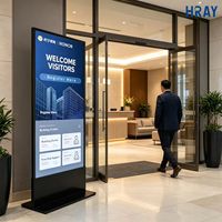 Letrero LED Vertical Independiente HRAY de 65 Pulgadas, Contraste 1200:1, para Exhibición de Grandes Marcas, Compatible con OEM y ODM