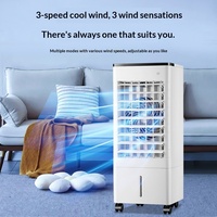 Ventilateur de climatisation DC super rafraîchissant, mobile, petit, pour chambre à coucher, avec minuterie, 3 vitesses et circulation d'eau glacée
