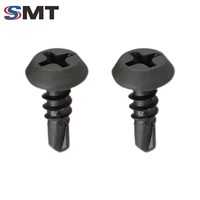 Vis autoperceuses à tête cruciforme en zinc pour ossature, pointe acérée, phosphatées noires, fabriquées en Chine