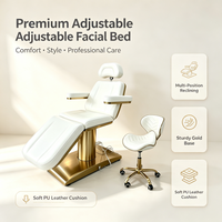 Table de massage à 3 moteurs, lit de spa moderne, lit de beauté électrique esthétique pour cils avec commande au pied, lits de beauté électriques pour soins du visage