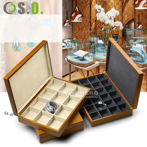 Custom Multi Shape Velvet Inside Ring Earring Solid Wood Jewelry <b>Wooden</b> Gift Box - Product Image 5