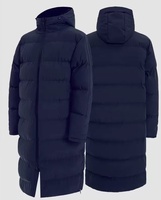 Veste rembourrée en coton pour l'équipe nationale de sport, pour l'entraînement hivernal, manteau long, chaleur accrue, vêtements résistants au froid, football