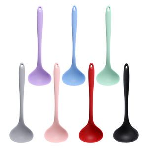 Louche à soupe en silicone, grande cuillère de cuisine réutilisable pour fondue, bouillie, spatule multifonctionnelle - Product Image 1