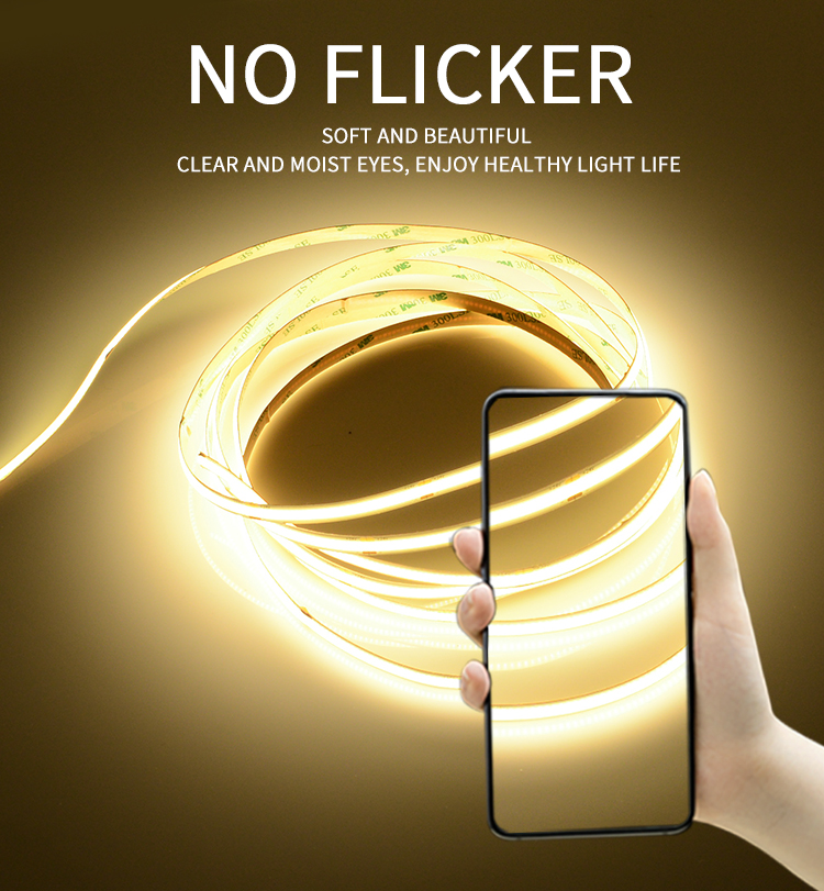 led flexible dotless strip light DC24v no dot cob led light strip