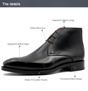 Style italien Goodyear Welt Bottes en cuir pour hommes Bottes <span class=keywords><strong>Chelsea</strong></span> en cuir de veau véritable Bottes haut de gamme faites à la main pour hommes - Product Image 6