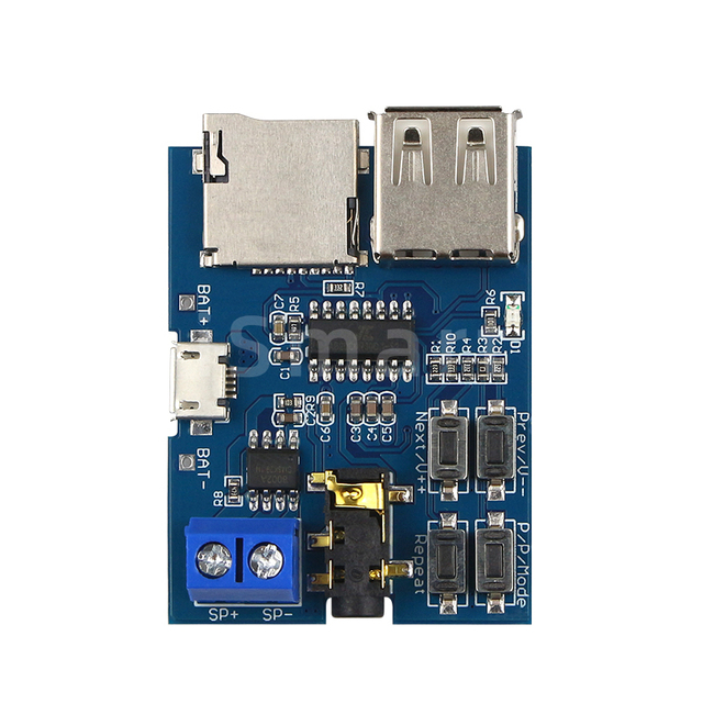 Mp3 Lossless Decoding Board Mp3 Decoder Module TF Card U Disk Decoding Player Comes with Power Amplifier