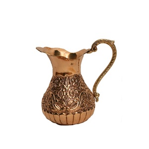 Hot Selling Mughlai Design Pure Brass Jug with Brass Handle Healthy Drinking Pure Brass Pitcher High Quality Pure Copper Jug - Product Image 1