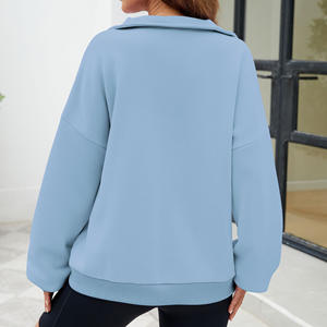 Nuevo producto Stand up Collar Fleece Plain Zip up Sudaderas Mujeres <span class=keywords><strong>Sin</strong></span> capuchas - Product Image 4