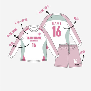 Uniforme de Voleibol Personalizado para Equipos Universitarios, Conjunto Femenino de Manga Larga, Jersey de Voleibol Sublimado - Product Image 2