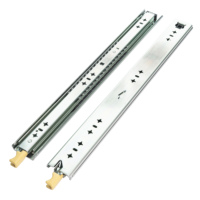 Glissières de tiroir télescopiques robustes 53 mm 100 kg 220 lb avec système de verrouillage intégré, extension complète à 3 volets, roulement à billes pour garage et armoire de voiture