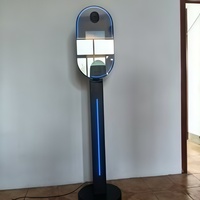 Cabina de Fotos con Espejo Ovalado de Moda, con Pantalla Táctil, Cámara e Impresora, Espejo Mágico para Selfies, para Fiestas de Cumpleaños
