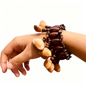 Pulsera de Percusión Tribal Africana con Sonajero de Nuez, Instrumento Musical Indio, Cadena de Muñeca de Nuez al por Mayor - Product Image 6