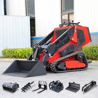 Loader Mini Diesel Kubota 25Hp Bertenaga Mesin CE EURO 5 Infront V1000 dengan Lampiran Skid Steer Loader