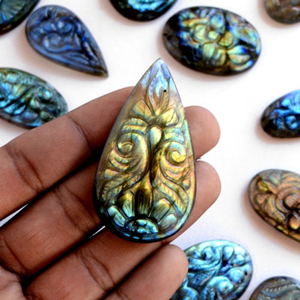 Pierre précieuse naturelle en forme de serpentin labradorite, pierre précieuse - Product Image 3