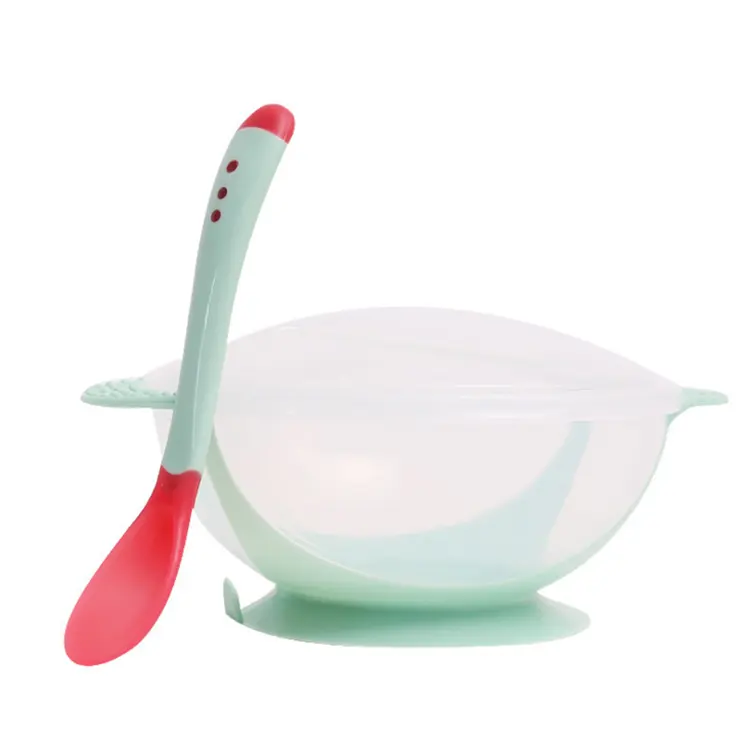 Hot sale nice price Perfect baby Soft Silicone Bowl with sucker suction feeding handles and lid