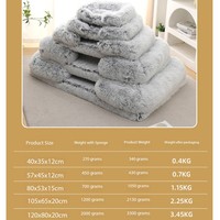 Tissu Oxford en mousse à mémoire de forme en forme d'oeuf 3D en fausse fourrure d'hiver solide écologique lit rectangulaire pour animaux de compagnie imperméable à l'eau fond lavable en peluche
