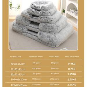 Solider umwelt freundlicher Winter-Kunst pelz 3D-eiförmiger Memory-Schaum Oxford-Stoff Wasserdichtes rechteckiges Haustier bett Wasch barer Boden plüsch - Product Image 2