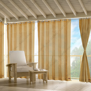 Beige Black HDPE Eyelet Outdoor Curtains 150 GSM with Elegant Neutral Texture Durable Weather Resistant Fabric - Product Image 2