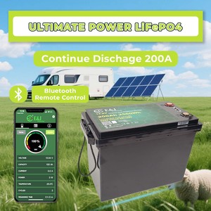 แบตเตอรี่ลิเธียมไอโฟร์ 12V 200Ah สำหรับเรือ พร้อมระบบ CANbus รองรับ SMA, แบตเตอรี่ลิเธียมอัจฉริยะพร้อมระบบ BMS แบบแอคทีฟ สำหรับเรือยอชท์ พลังงานแสงอาทิตย์ ESS - Product Image 1