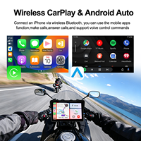 Écran HD IPS 7 pouces étanche IP67 500NIT, navigation GPS, Android Auto sans fil, Carplay portable pour moto