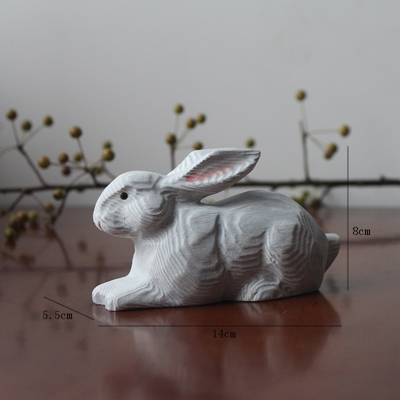 Coniglio bianco in legno di pino