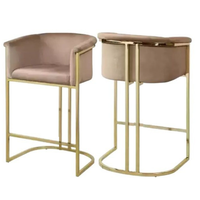 Chaises de bar moderne pour café restaurant, comptoir haut décontracté, accoudoirs rembourrés en métal, fer plastique pour les repas en plein air dans les hôtels.