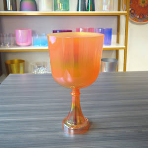 HF Alchemy Citrine Frosting Crystal Singing Holy Grial <span class=keywords><strong>Bowl</strong></span> para la curación del sonido Luz cósmica Cuarzo Cristal Cáliz Meditación - Product Image 5