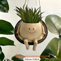 Pot de fleurs succulentes en forme de chaise à bascule, pot de plante humanoïde de dessin animé, jardinière en résine mignonne avec visage souriant, vente en gros