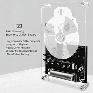 Transparent Frame BT <strong>CD</strong> <strong>Player</strong> Retro Style <strong>Wall</strong> <strong>Mounted</strong> Music <strong>Player</strong> Home Audio Device with HiFi Stereo Sound and Long Battery - Product Image 2