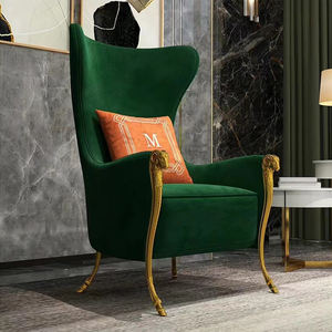 Ghế Cánh Tay Sang Trọng Phong Cách Ý Phòng Khách Cao Trở Lại Giải Trí Vàng Kim Loại Chân L Sofa Tay Ghế - Product Image 2