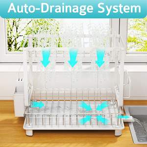 Escurridor de <span class=keywords><strong>Platos</strong></span> Multifuncional de Acero Inoxidable para Cocina, <span class=keywords><strong>Estante</strong></span> de Almacenamiento Único para <span class=keywords><strong>Platos</strong></span> y Utensilios - Product Image 2