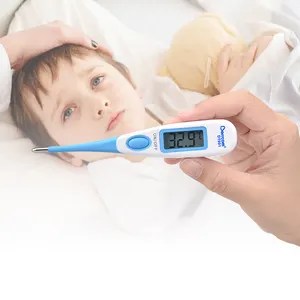 Mini termómetro digital basal para el cuerpo, sensor inteligente resistente al agua, para axila, clínico, anal, oral, con sonda flexible