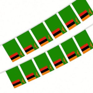 Hot Selling Hot Trimming Polyester Zambia String Banner <b>Flag</b> of Zambian for World National Country Decor - Product Image 2